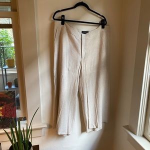 Eloquii Oatmeal Linen Blend Pant
